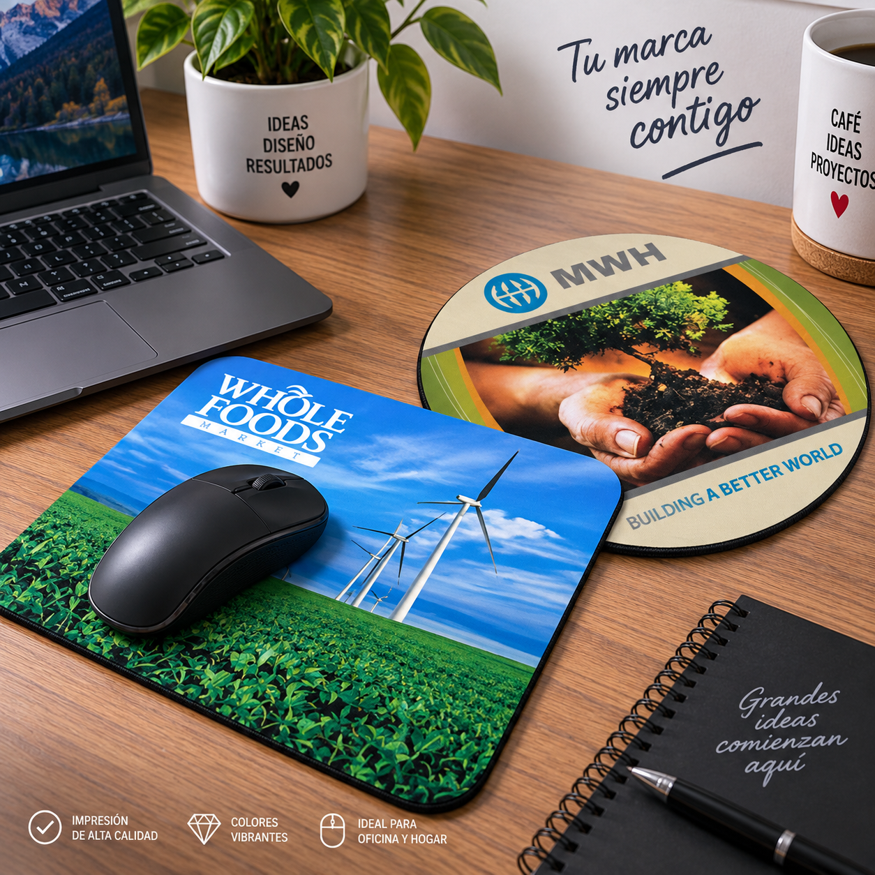 Ejemplos de mousepads personalizados para oficina